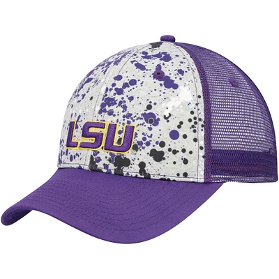 Men's Colosseum Gray/Purple LSU Tigers Love Fern Trucker Snapback Hat