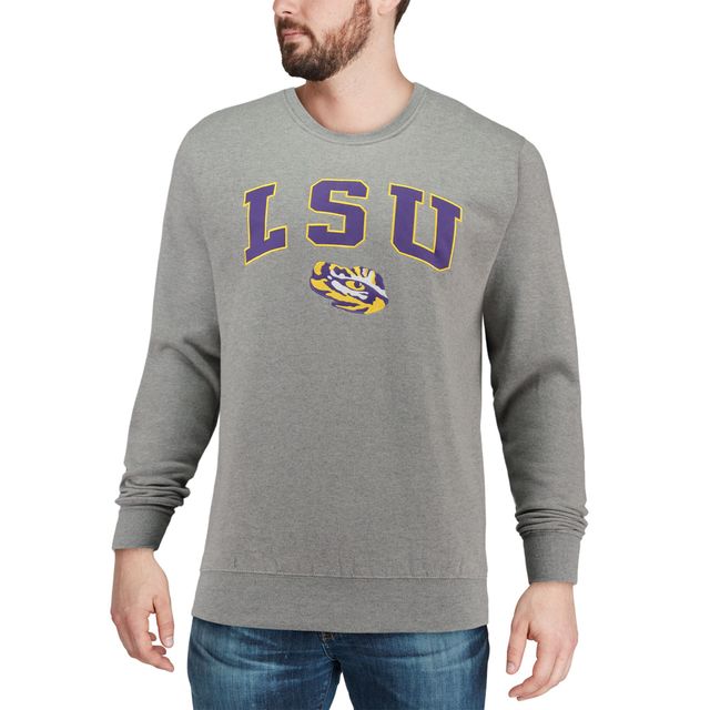 Sweat Colosseum Heather Grey LSU Tigers Arch & Logo Homme