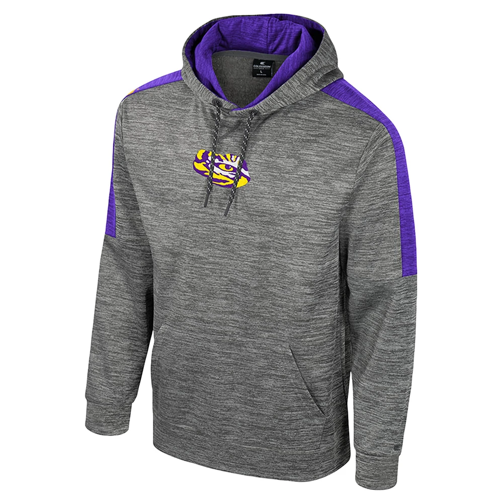 Men's Colosseum Heather Gray LSU Tigers Dozer Pullover Hoodie