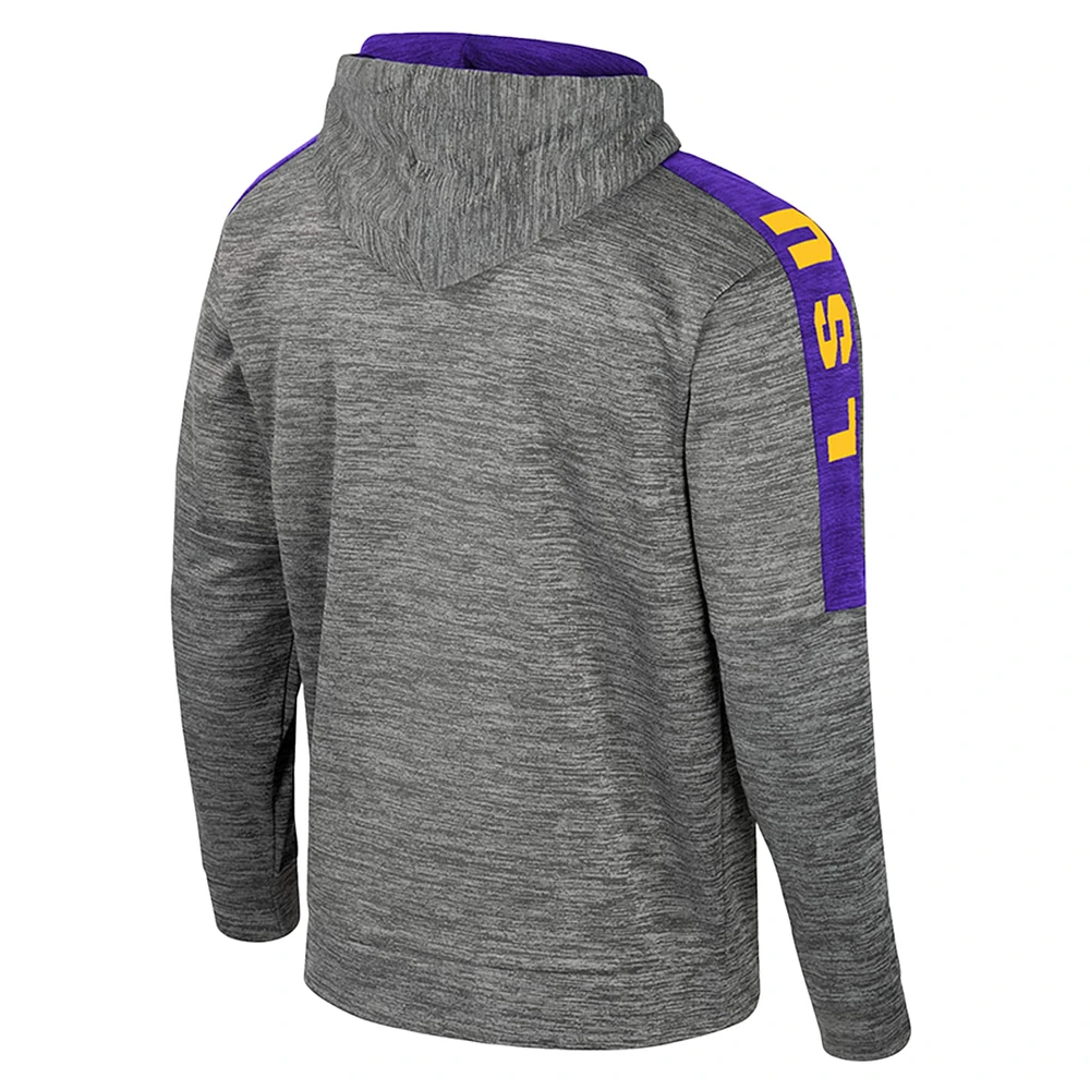 Men's Colosseum Heather Gray LSU Tigers Dozer Pullover Hoodie