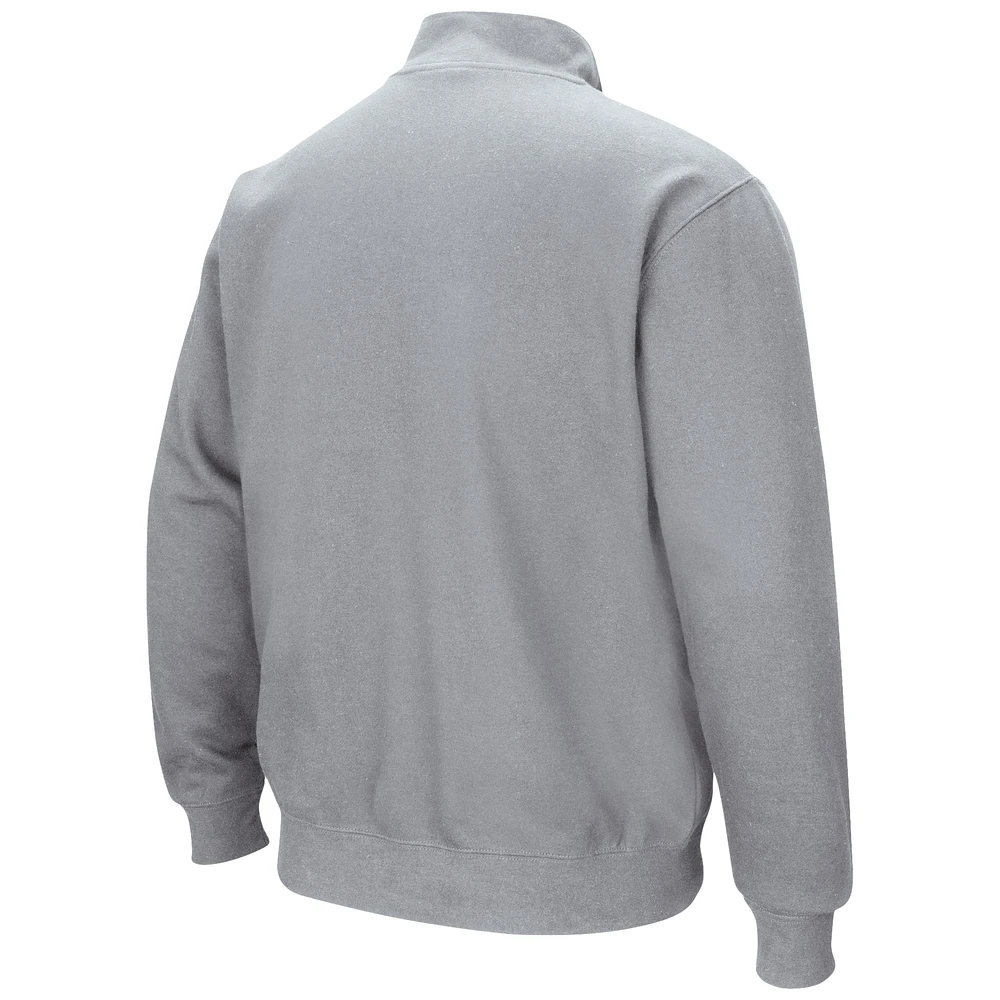 Men's Colosseum Heathered Gray LSU Tigers Tortugas Team Logo Quarter-Zip Jacket