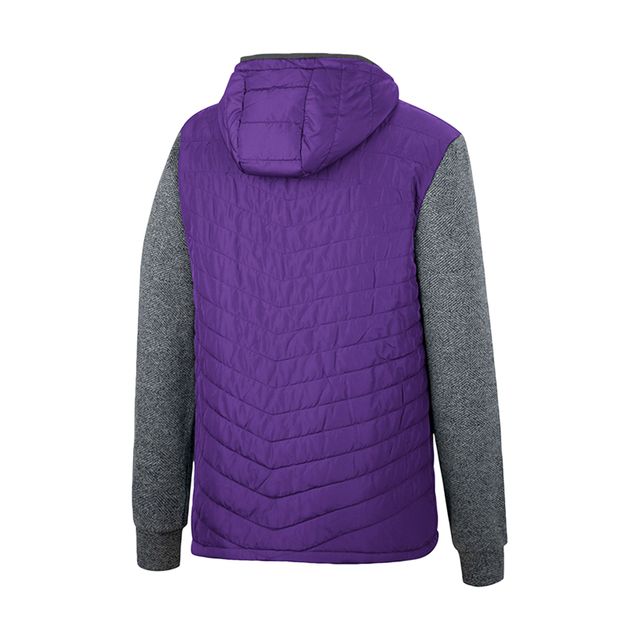 Sweat à capuche entièrement zippé Colosseum violet/charbon pour hommes LSU Tigers Course Herringbone