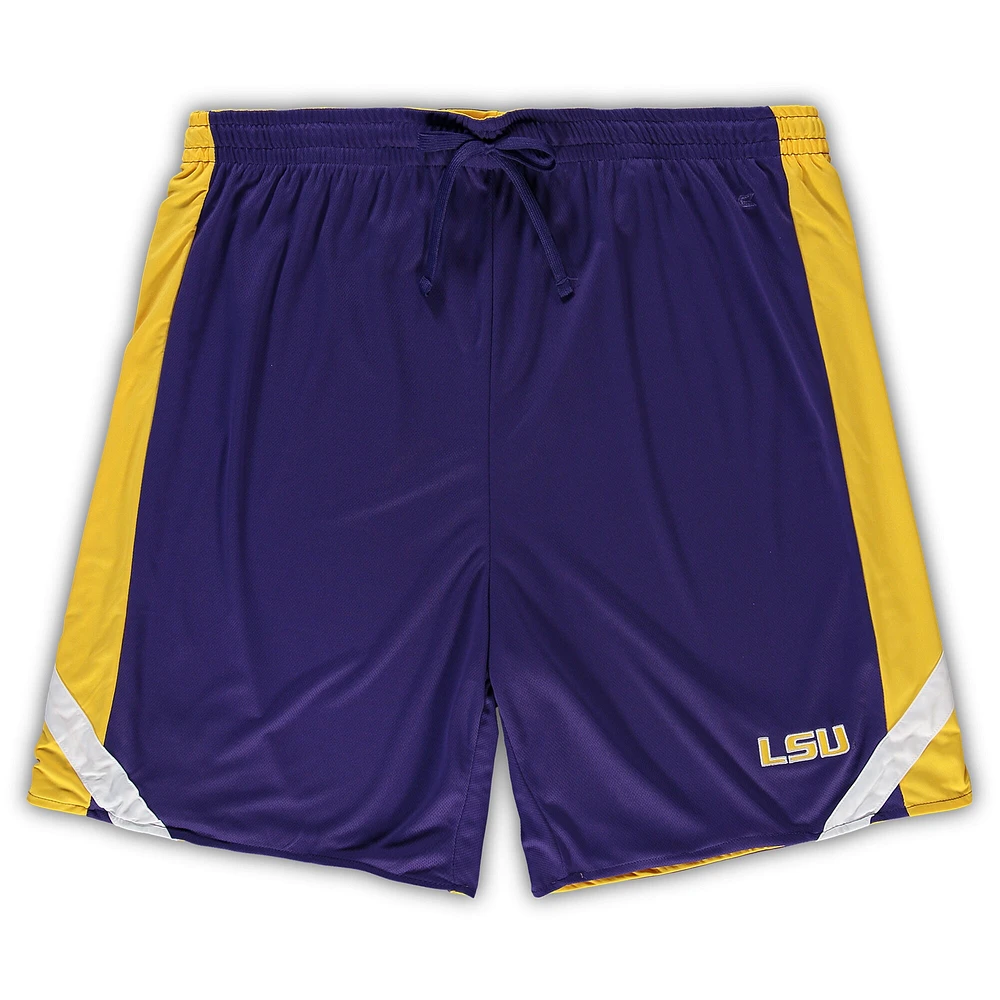Men's Colosseum Purple/Gold LSU Tigers Big & Tall Team Reversible Shorts