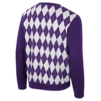 Men's Colosseum Purple LSU Tigers The Dealio Argyle Pullover Sweatshirt
