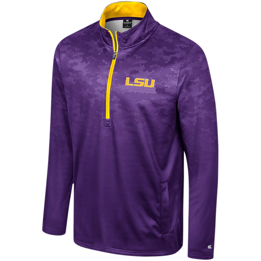 Men's Colosseum  Purple LSU Tigers The Machine Half-Zip Jacket