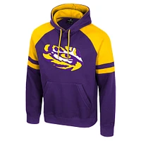 Men's Colosseum  Purple LSU Tigers Todd Raglan Pullover Hoodie