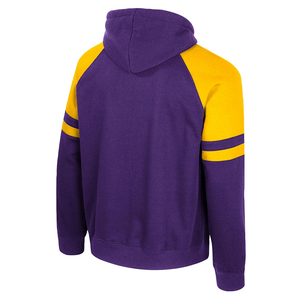 Men's Colosseum  Purple LSU Tigers Todd Raglan Pullover Hoodie