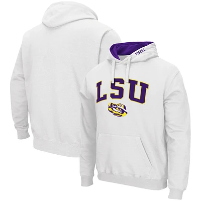 Sweat à capuche Colosseum White LSU Tigers Arch & Logo 3.0 pour homme