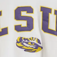 Men's Colosseum White LSU Tigers Arch & Logo Crew Neck Sweatshirt