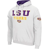 Men's Colosseum White LSU Tigers Sunrise Pullover Hoodie