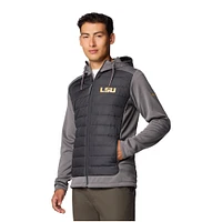 Men's Columbia  Charcoal/Gray LSU Tigers Out-Shield Hybrid Full-Zip Hoodie Jacket