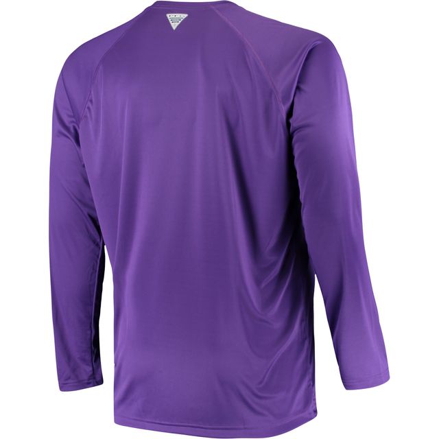 T-shirt omnicolore à manches longues Columbia Purple LSU Tigers Big & Tall Terminal Tackle pour homme