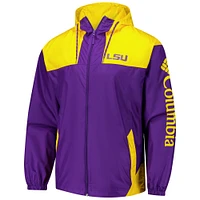 Men's Columbia Purple LSU Tigers Flash Challenger II Omni-Shade Full-Zip Windbreaker Jacket