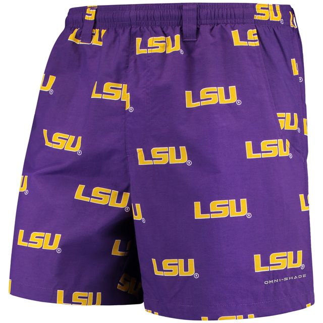 Columbia Purple LSU Tigers PFG Backcast II Omni-Shade Short hybride pour homme