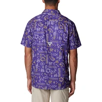 Men's Columbia Purple LSU Tigers Super Slack Tide Omni-Wick Button-Up Shirt