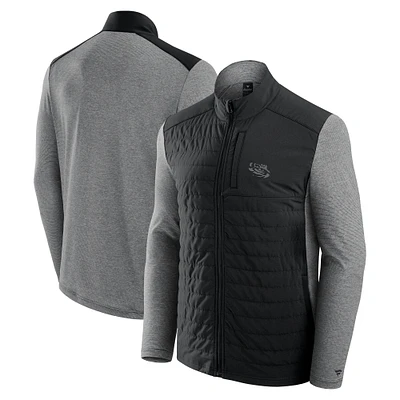 Veste zippée complète avec logo principal ton sur LSU Tigers Fanatics Black pour homme