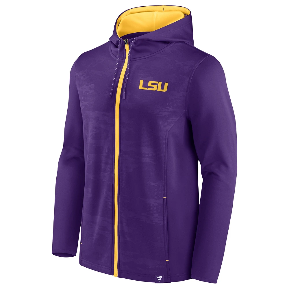 Men's Fanatics Purple LSU Tigers Ball Carrier Full-Zip Hoodie