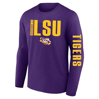 T-shirt à manches longues pour hommes Fanatics Purple LSU Tigers Big & Tall Vision