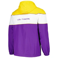 Veste à capuche raglan demi-zip pour hommes G-III Sports by Carl Banks LSU Tigers Center Line violette