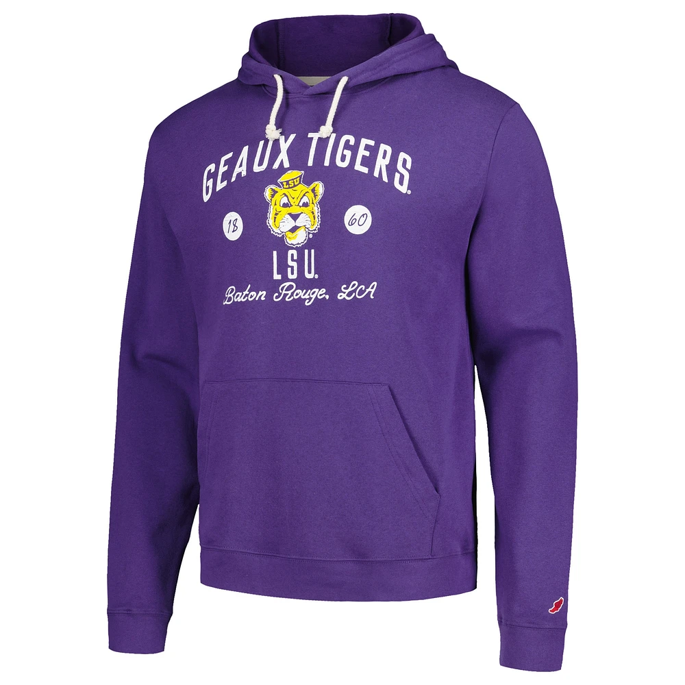 Men's League Collegiate Wear  Purple LSU Tigers Bendy Arch Essential Pullover Hoodie