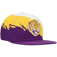 Men's Mitchell & Ness Purple/White LSU Tigers Paintbrush Snapback Hat