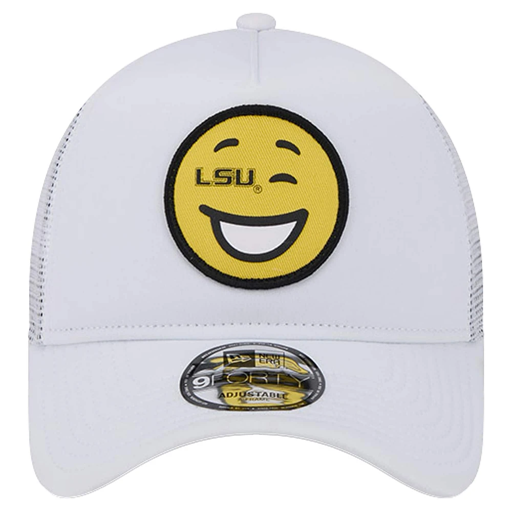 Casquette réglable blanche LSU Tigers Wink Foam Trucker New Era pour hommes