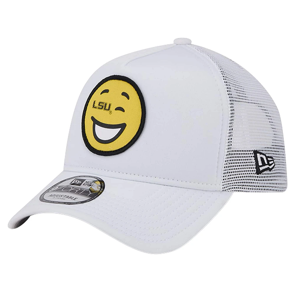 Casquette réglable blanche LSU Tigers Wink Foam Trucker New Era pour hommes