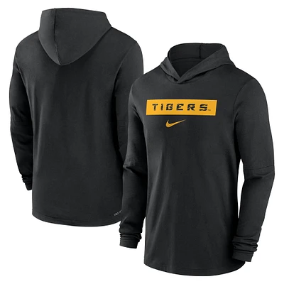 Men's Nike Black LSU Tigers 2024 Sideline Hoodie Performance Long Sleeve T-Shirt