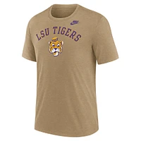 Men's Nike Heather Light Brown LSU Tigers Legacy Arch Tri-Blend T-Shirt
