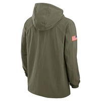 Men's Nike Olive LSU Tigers 2024 Military Appreciation Full-Snap Hoodie Jacket