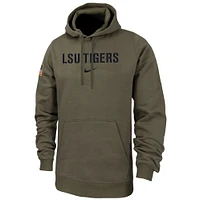 Men's Nike  Olive LSU Tigers Military Pack Club Fleece Pullover Hoodie