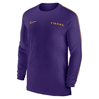 Men's Nike Purple LSU Tigers 2024 Sideline Coach UV Performance Long Sleeve T-Shirt