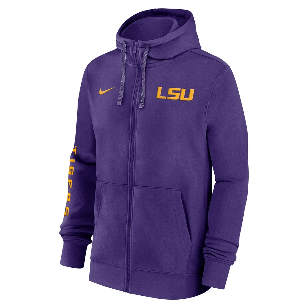 Men's Nike Purple LSU Tigers 2024 Sideline Full-Zip Hoodie