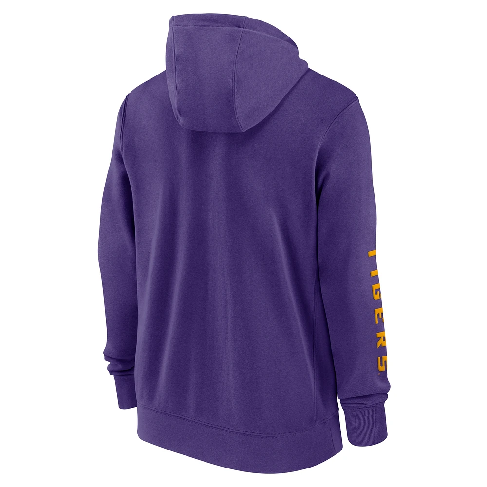 Men's Nike Purple LSU Tigers 2024 Sideline Full-Zip Hoodie