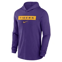 Men's Nike Purple LSU Tigers 2024 Sideline Hoodie Performance Long Sleeve T-Shirt