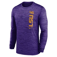 Men's Nike Purple LSU Tigers 2024 Sideline Velocity Performance Long Sleeve T-Shirt