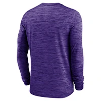 Men's Nike Purple LSU Tigers 2024 Sideline Velocity Performance Long Sleeve T-Shirt