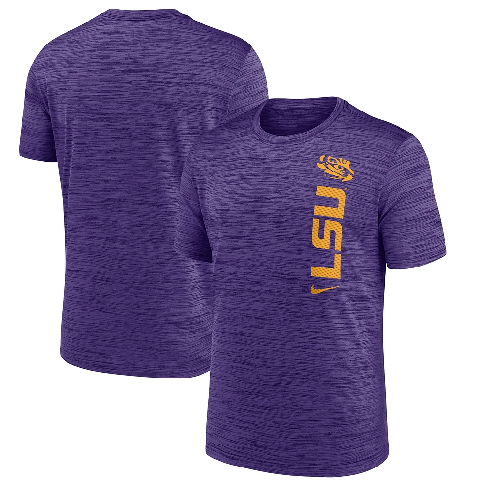 T-shirt Nike violet LSU Tigers Sideline Velocity Performance pour homme