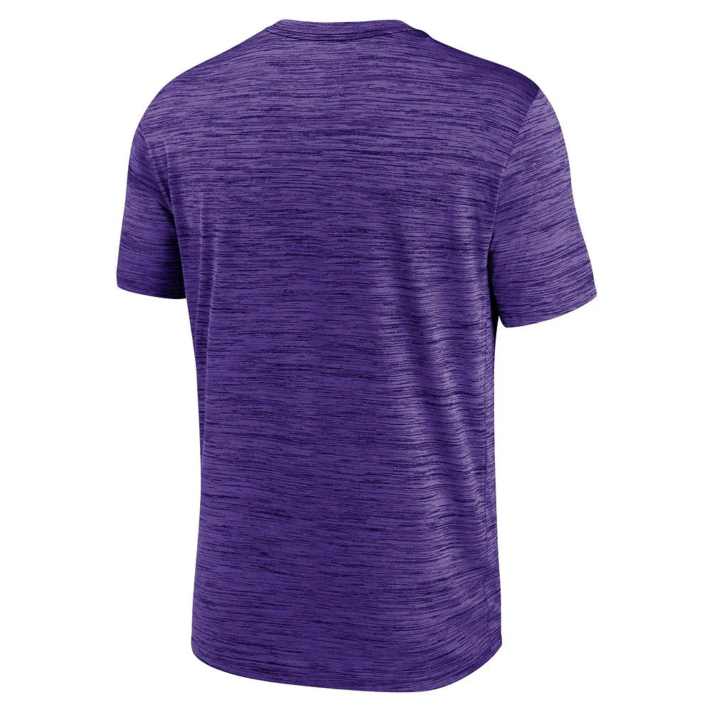 Men's Nike  Purple LSU Tigers Campus Center Block Velocity Performance T-Shirt