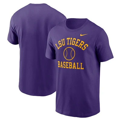T-shirt de baseball Nike violet Essential LSU Tigers pour homme