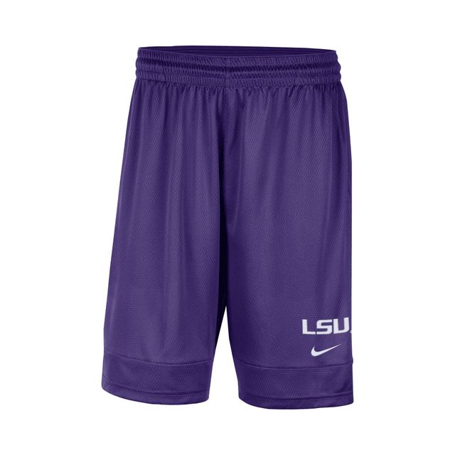 Short de performance Nike LSU Tigers Fast Break Team violet pour homme