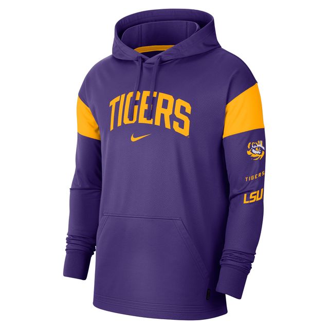 Chandail à capuchon de performance en jersey LSU Tigers Nike violet pour homme