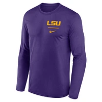 Men's Nike Purple LSU Tigers Primary Stack Legend Long Sleeve T-Shirt