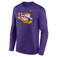 Men's Nike Purple LSU Tigers Primetime Alternate Logo Legend Performance Long Sleeve T-Shirt