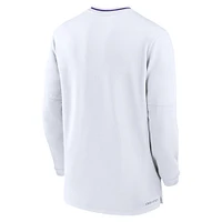 Men's Nike White LSU Tigers 2024 Sideline Coach Performance Half-Zip Long Sleeve Top