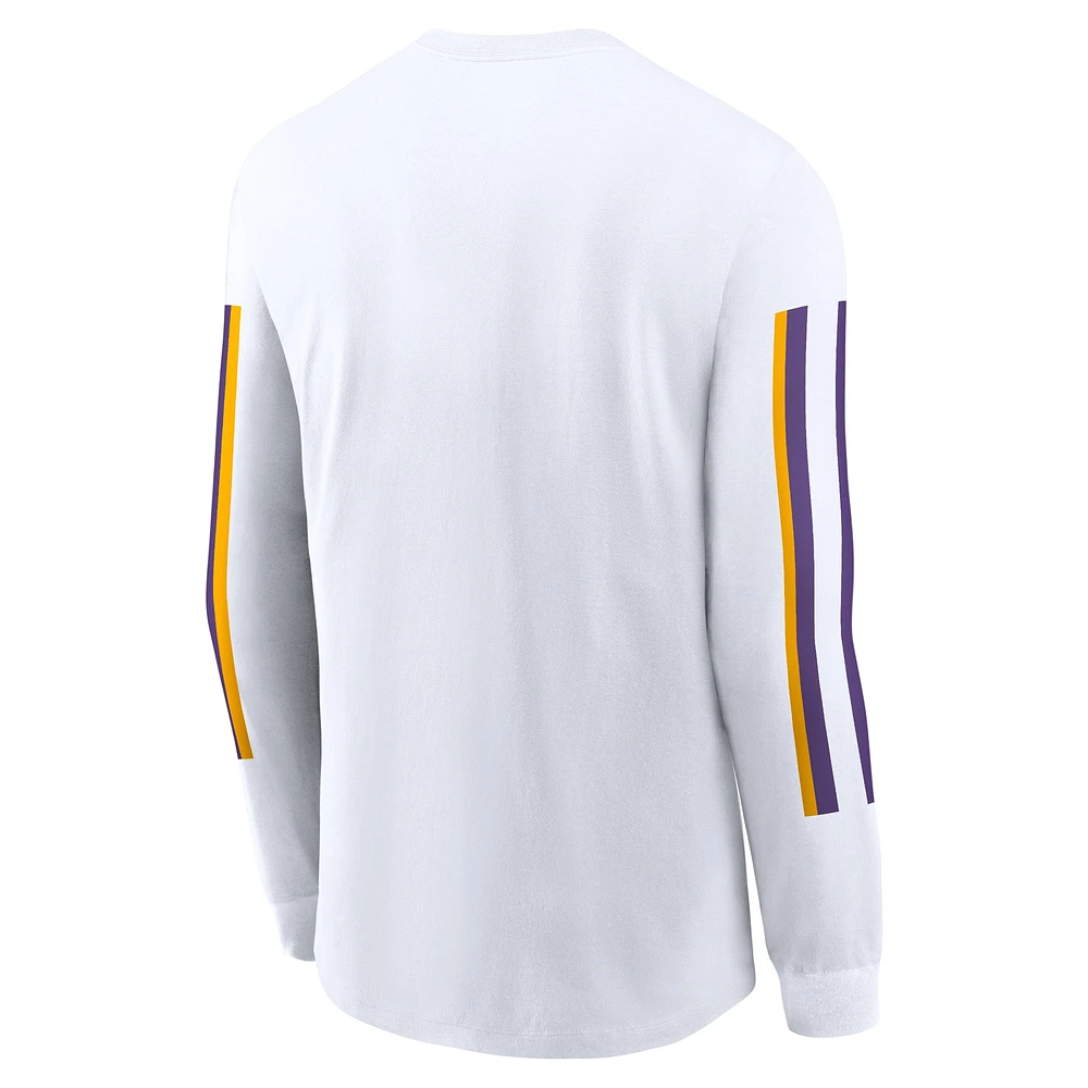Men's Nike White LSU Tigers Local Spirit Slogan Long Sleeve T-Shirt