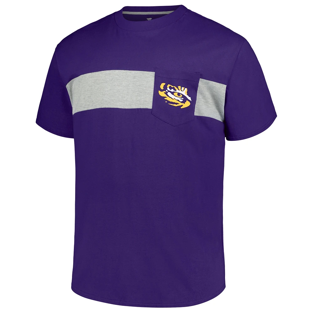 Men's Profile Purple LSU Tigers Big & Tall Color Stripe T-Shirt
