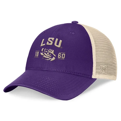 Casquette réglable pour hommes Top of the World Purple LSU Tigers Heritage Waylon Trucker