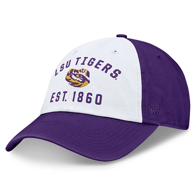 Casquette ajustable LSU Tigers Heritage Weston pour homme Top of the World violet/blanc