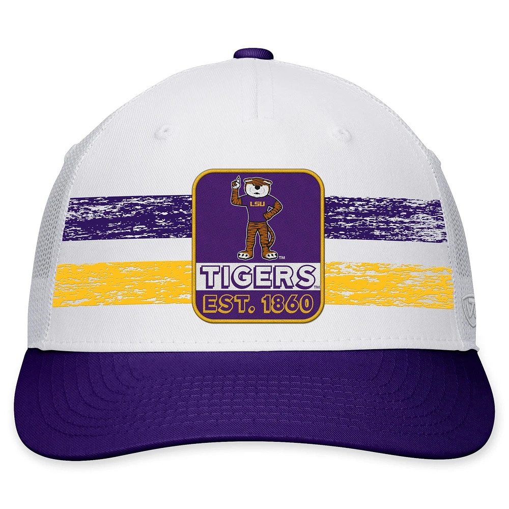 Men's Top of the World White/Purple LSU Tigers Retro Fade Snapback Hat
